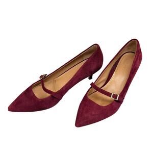 Vionic Minnie Burgundy Suede Mary Jane Kitten Heel Pumps Women’s Sz 9